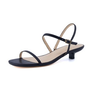 CUSHIONAIRE Soprano Women’s One Band Kitten Heel with Ankle Strap – Minimalist Dress Sandal with Memory Foam & Strappy Silhouette - 1 of 4