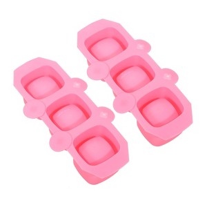 Unique Bargains Silicone Flexible Reusable 3-Cavity Ice Cube Trays 2 Pcs - 1 of 4