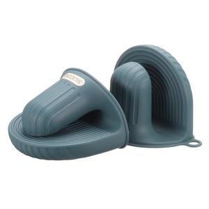 Unique Bargains Heat Resistant Mini Silicone Oven Mitts for Air Fryer Kitchen Cooking 2 Pcs - 1 of 4