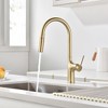 SUMERAIN Kitchen Sink Faucet with Dual Mode Sprayer,Single Hole Pull-Out Kitchen Faucet Brushed Gold - 3 of 4