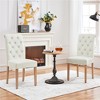 Yaheetech Set of 4 Tufted Upholstered Faux Leather Dining Chairs with Solid Wood Legs - 2 of 4