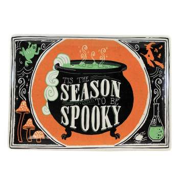 10.25 In Scaredy Cat Platter Cauldron Halloween Witch Serving Platters