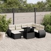 vidaXL 8 Piece Patio Sofa Set with Cushions Black and Cream Poly Rattan - 2 of 4