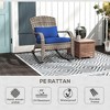 Maggift Patio Accent Chairs, Rocking Chair with Fixed Armrests, Ergonomic Design, Suitable for Lawn, Garden and Porch, Blue, 26"*35"*38.5" - 2 of 4