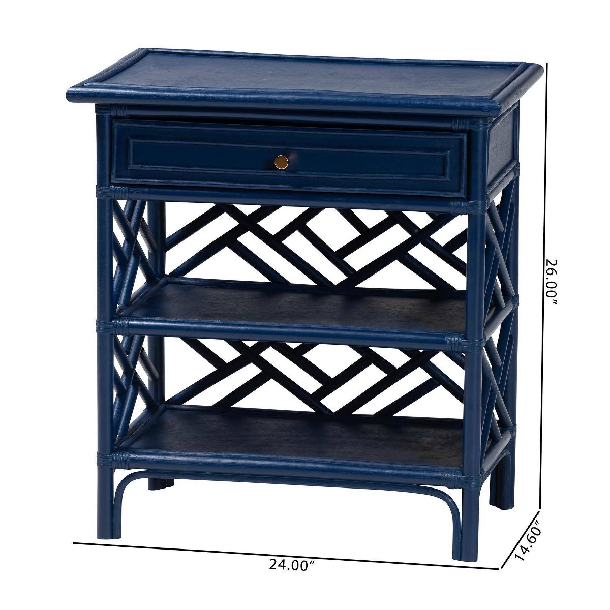 bali & pari Tiaret Natural Rattan Nightstand with Drawer and Shelves Blue - thumbnail 10
