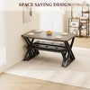 Dining Table Set for 4, Kitchen Table Set with 2 Upholstered Benches, 3 Piece Dining Table Set for Small Space - 2 of 4