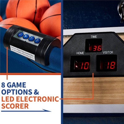 Lancaster Blue Foldable Steel Dual Basketball Game with LED Scoring