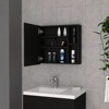SEVOBAL Bathroom Storage Cabinets Wall Mounted Single Door Medicine Cabinet with Mirror and Shelves for Bathroom, Black, 5.5"*19.6"*18.6" - 3 of 4