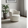 HomeRoots 27" Off White Fabric Swivel Barrel Chair - 2 of 4