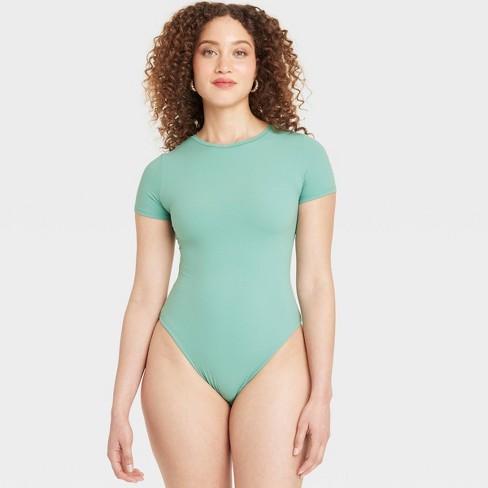 Spandex one piece bodysuit shorts sales