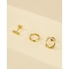 Molenia Convertible CZ Hoop Stud Earrings, 14K Gold Plated 925 Sterling Silver Dainty Double-Wear Earrings for Women, Elegant Personalized Gift - 3 of 4