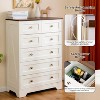 spanspace 7 Drawers Tall Dressers for Bedroom, 44" Wood Chest of Drawers with Metal Handle, Farmhouse Dresser for Living Room, Hallway, Gray. - 3 of 4