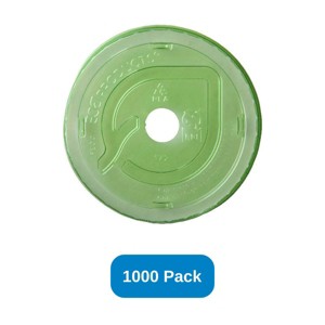 Eco-Products Flat Lid Fits 10-24 oz Cold Cup Green PLA Lid Eco-Products - Case of 1000 - 1 of 2