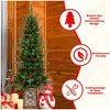Whisen 4FT Prelit Artificial Christmas Tree with Glitter Base, LED Lights, 396 Tips, Red Berries & Pine Cones, PE/PVC Full Branches - 3 of 4