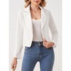 Womens Open Front Blazer Office Work Business Notched Lapel Suit Blazer Jacket Casual Cropped Long Sleeve Bolero Jacket - image 4 of 4