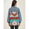 Allegra K Women's Denim Lapel Long Sleeve Vintage Shacket Jacket - 4 of 4