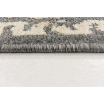 Gray and Beige Abstract 4' x 6' Stain-Resistant Synthetic Rug