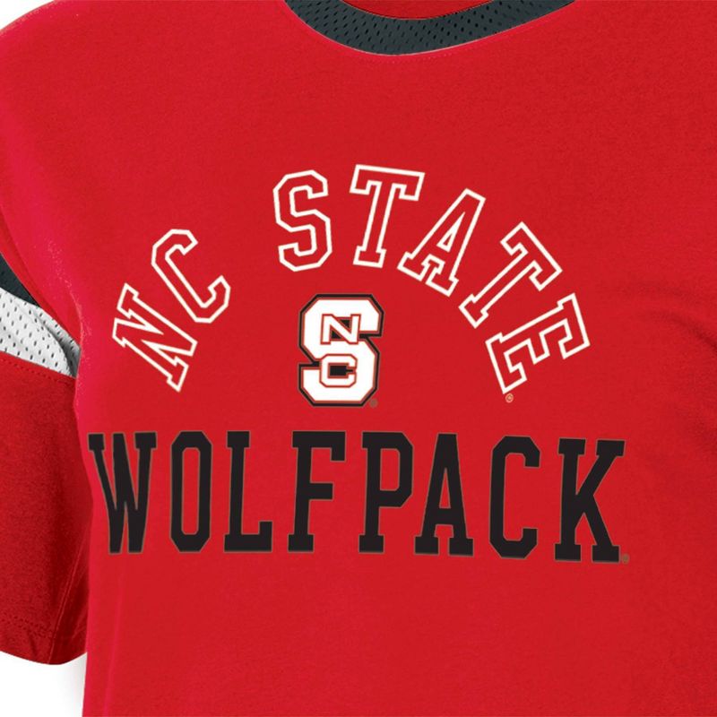 NCAA NC State Wolfpack Women&#39;s Short Sleeve Stripe T-Shirt, 3 of 4