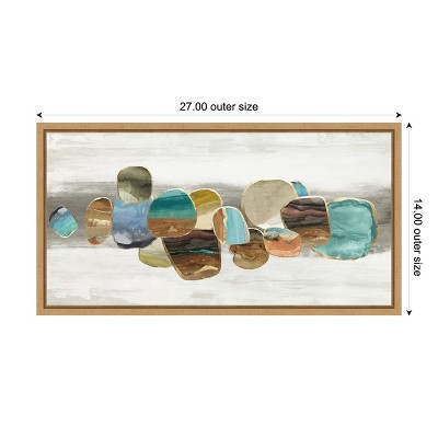 Multicolored Abstract Stones Canvas Wall Art with Maple Frame