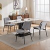 Dining Chairs Set of 2 Modern Retro Linen Chair with Bentwood Back Upholstered Seat Metal Legs Adjustable Foot for Kitchen Dining Room Chairs - 2 of 4