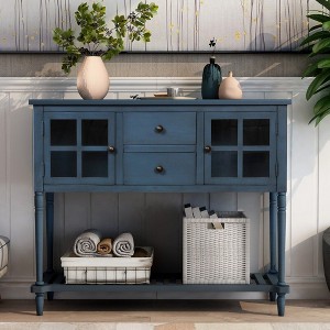 PAGED 42 inch Console Table with Bottom Shelf,Rustic Entryway Table with Storage Cabinets for Living Room,Hallway - 1 of 4