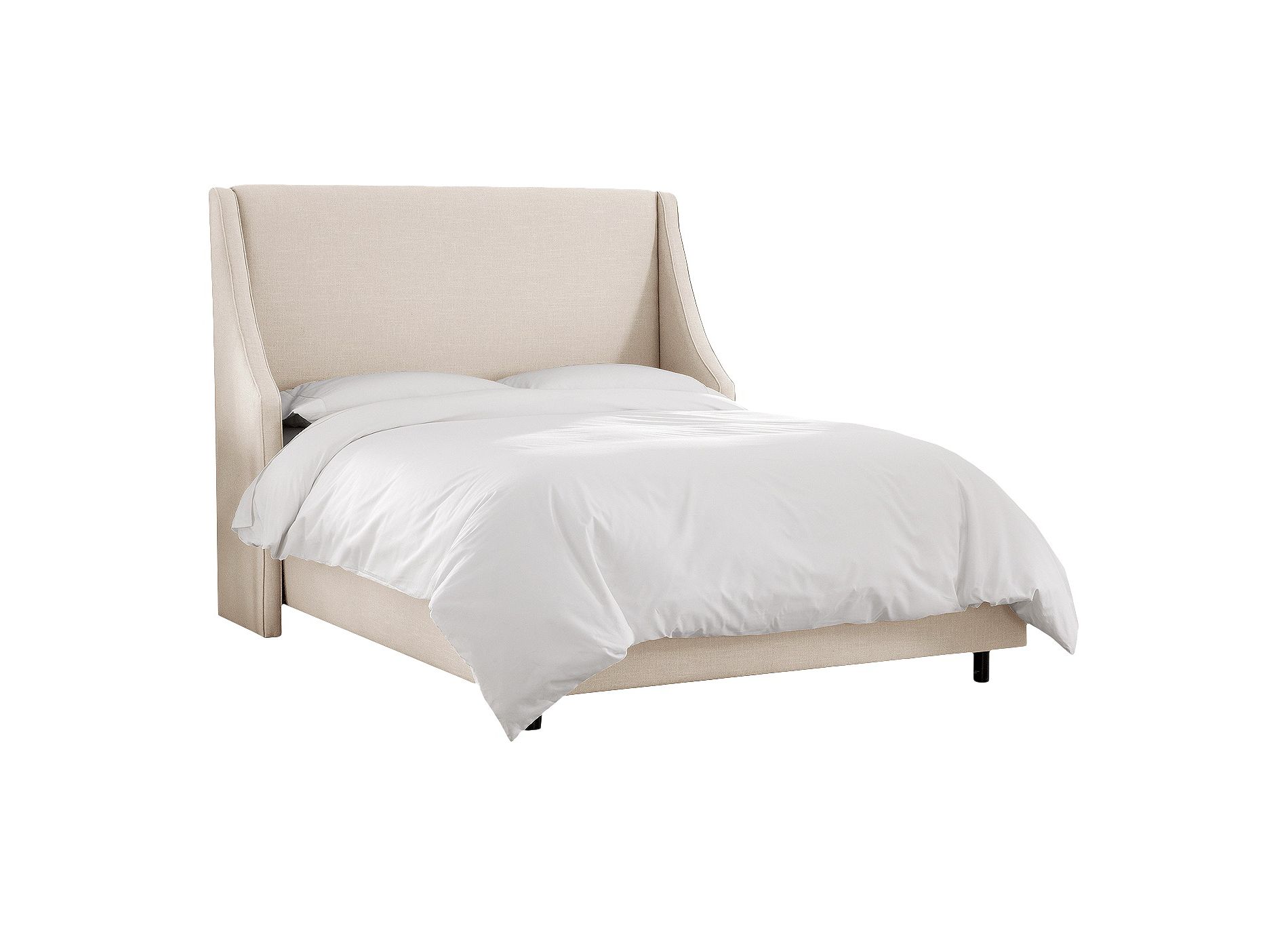 Skyline Furniture Dianna Swoop Arm Wingback Linen Bed