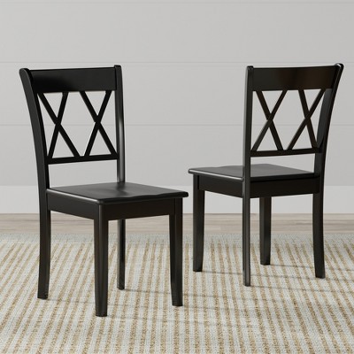 Glenwillow Home Double X Back Solid Wood Dining Chairs In Black Set Of   GUEST 83b3344b A636 40bd 9c77 B9da8d26b265