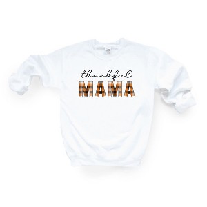 Simply Sage Market Women's Graphic Sweatshirt Thankful Mama Plaid - 1 of 2