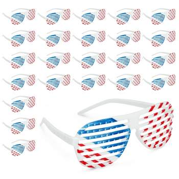 Blue Panda 24 Pack 4th of July Party Favors American Flag Shutter Shades Bulk, Party Supplies Favors for 4th of July, Memorial Day, 6 in