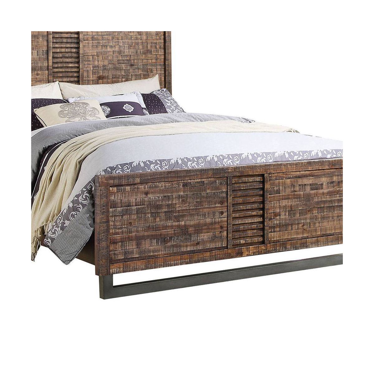 Acme Furniture Queen Andria Bed Reclaimed Oak - thumbnail 4