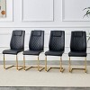 Set of 4 Faux Leather Dining Chairs with High Back and Metal Legs,Modern Upholstered Chairs for Kitchen or Dining Room-The Pop Home - 2 of 4