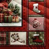Vintage style Santa Claus Quilt set, eaturing Santa Claus and reindeer patterns,providing warmth and comfort, suitable for winter use - 3 of 4