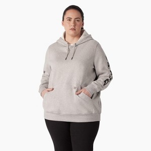 Dickies Women's Plus Water Repellent Sleeve Logo Hoodie - 1 of 3