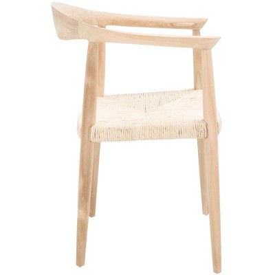 Mid-Century Teak and Twisted Rattan 33" Accent Chair