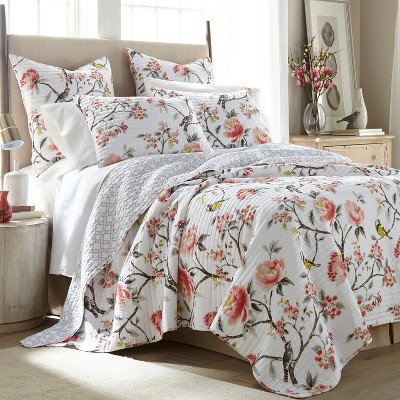 Birch Floral Quilt Set - Full/queen Quilt And Two Standard Pillow Shams  Blush - Levtex Home : Target