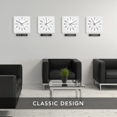 White Analog Jumbo Wall Clock with Auto-Night Light