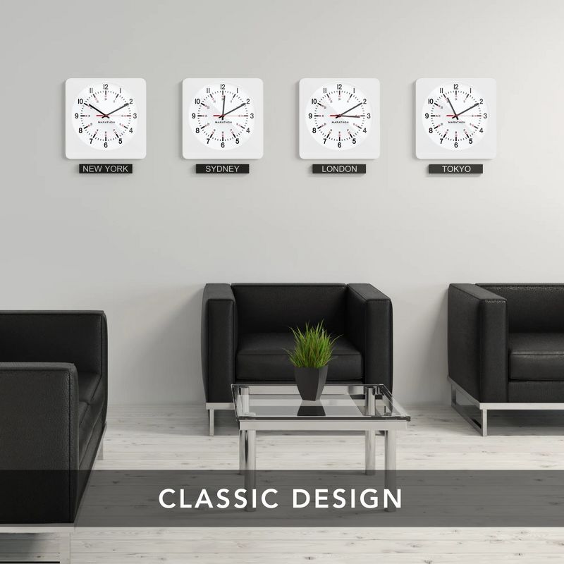 Marathon Large 12" Analog Elegant & Classic Wall Clock with Auto Nightlight & Silent Sweep, 2 of 8
