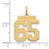 Black Bow Jewelry 14k Yellow Gold, Jersey Collection, Medium Number 65 Pendant - 2 of 3