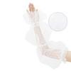 INSPIRE CHIC Women's Lace Floral Pearl Bowknot Polka Point Arm Fingerness Length Sleeves for Elegant Bridge Wedding Gloves 1 Pair - 3 of 4