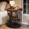 Lirago Brown Round End Table Faux Marble Top Metal Frame 19.68x19.68x24.8 2-Tier Storage Shelf Side Table - 3 of 4