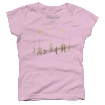 Girl's Design By Humans Be Brave Little Arrow (gold) By staceyroman T-Shirt
