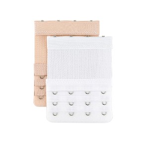 INSPIRE CHIC Women's Elastic Bra Hook Strap Extensions 3 Rows 2 Pcs - 1 of 4