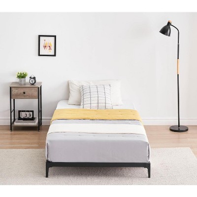 6-Inch Metal Twin Bed Frame, Low Profile Platform Bed, Heavy Duty Mattress Foundation, No Box Spring Needed, Easy Assembly - Matte Black