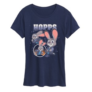 Women's - Disney - Hopps Bootleg Short Sleeve Graphic T-Shirt - 1 of 4