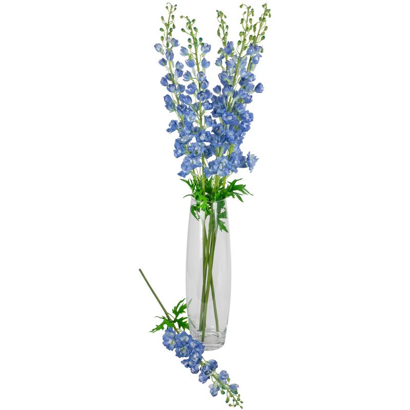Northlight Real Touch™ Blue Delphinium Artificial Floral Stems, Set of 6 - 40", 5 of 10