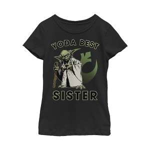 Girl's Star Wars Yoda Best Sister T-Shirt - 1 of 3