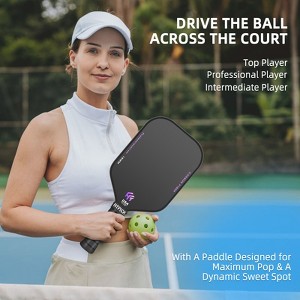 Aukfa Carbon Fiber Pickleball Paddle – Cold Pressed, 16mm Polypropylene Core, Fabric Surface, Elongated Shape - 1 of 4