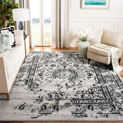 Chic Adirondack 9' x 12' Rectangular Synthetic Black Area Rug