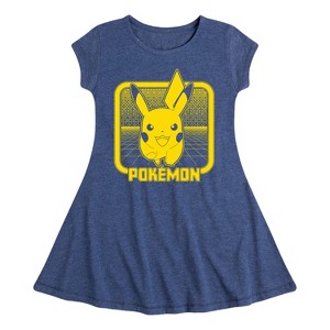 Girls' - Pokémon - Pikachu Retrogamer Fit & Flair Cap Sleeve Dress - 1 of 3