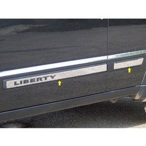 QAA is Compatible with 2008-2012 Jeep Liberty 4 Piece Stainless Body Molding Insert Trim Kit, 1.5" Width, with Logo Cut Out MI48070 - 1 of 4